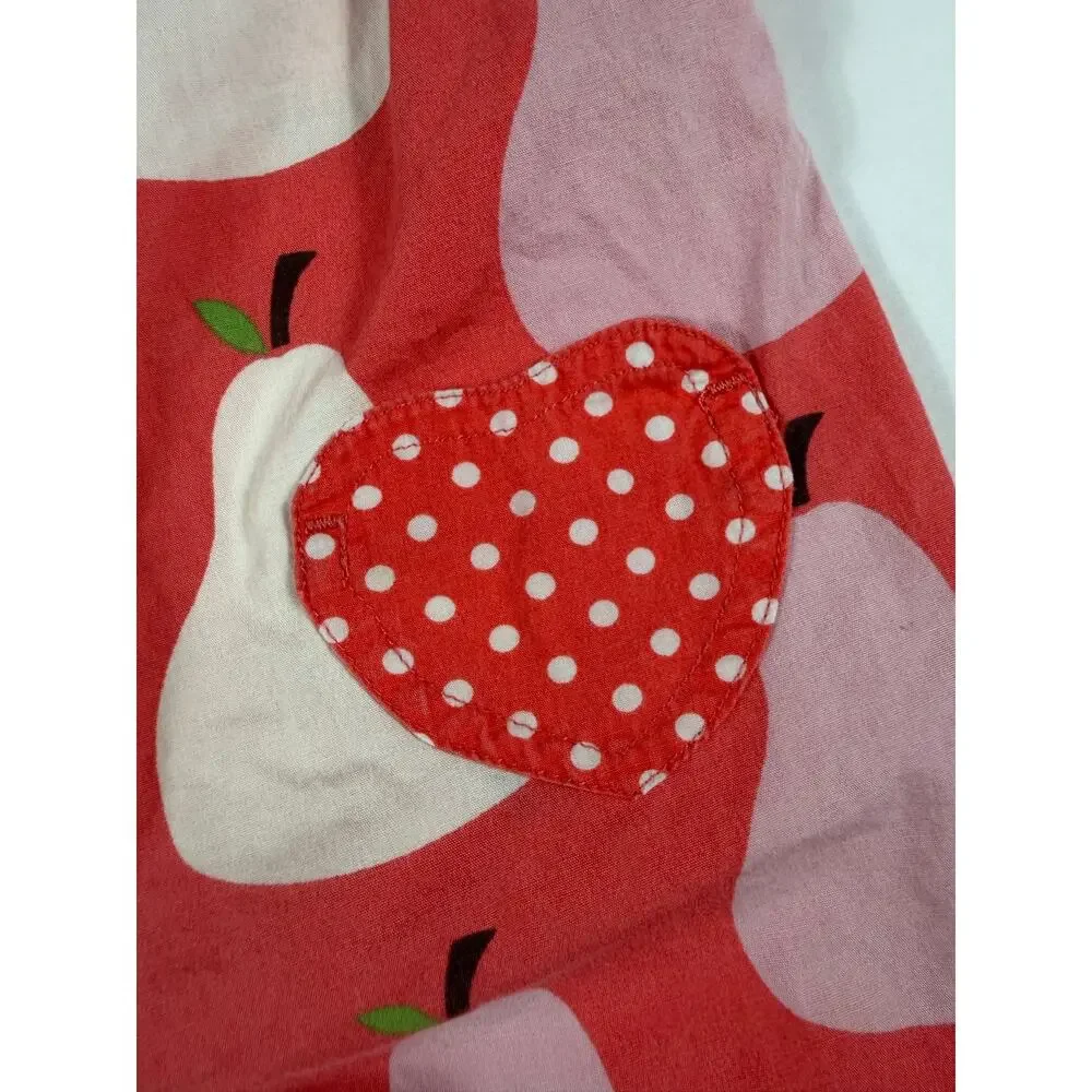 Mini Baby Boden Pear Print Shortalls Romper Size 6-12 Months